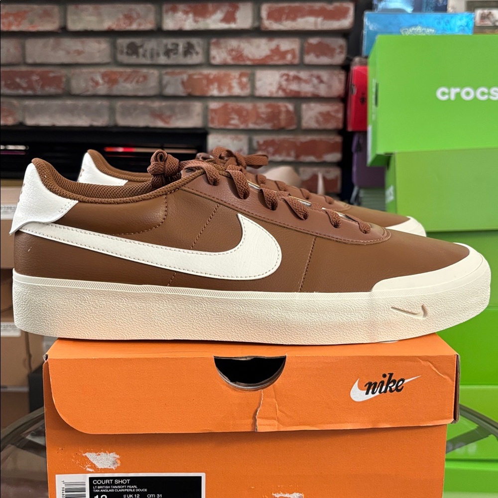 Nike Court Shot Light British Tan FQ8146-201 Men’s Casual Shoes [Select Size]